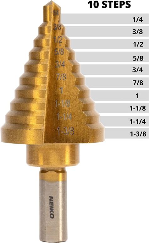 NEIKO 10194A Titanium Step Drill Bit, High